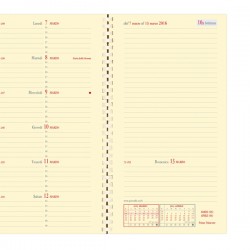 Agenda settimanale Planital 2026 - c/spirale - copertina Soho - 8,8 x 17 cm - nero - Quo Vadis