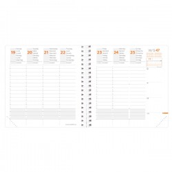 Agenda settimanale Time&Life 2026 - 16 x 16 cm - nero - Quo Vadis