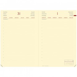 Agenda giornaliera - Daily 21 Prestige 2026 - 13 x 21 cm - copertina Silk - bordeaux - Quo Vadis