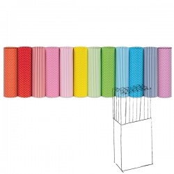 Rotolo carta regalo - 2 m x 70 cm - fantasie righe e pois - Rex Sadoch - espositore 50 pezzi