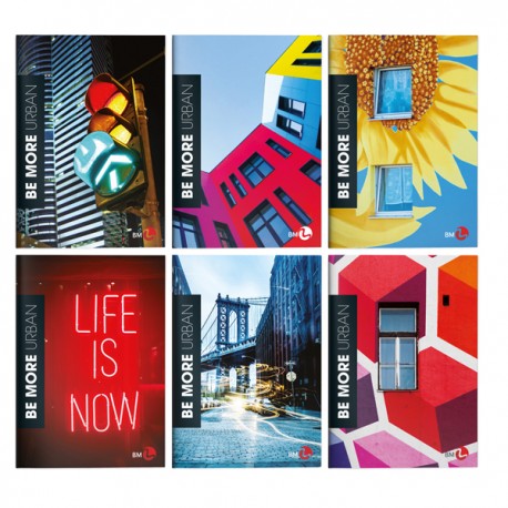 Maxiquaderno Be More Urban - A4 - 36+2 fogli - 100 gr - 1 rigo - BM