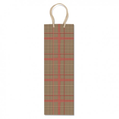 Shopper portabottiglie - fantasia scozzese - 37x12x9cm - Rex Sadoch
