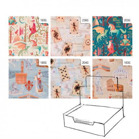 Carta regalo Vintage - 100 fogli - 70x100cm - fantasie assortite - Rex Sadoch