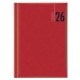 Agenda giornaliera 2026 - copertina in carta imbottita - 14,5 x 20,5 cm - rosso
