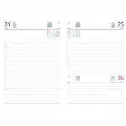 Agenda giornaliera 2026 - copertina in carta imbottita - 14,5 x 20,5 cm - nero