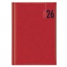 Agenda giornaliera 2026 - copertina in carta imbottita - 17 x 24 cm - rosso