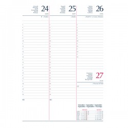 Agenda settimanale 2026 - copertina in carta imbottita - 17 x 24 cm - rosso