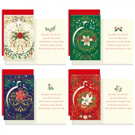 Biglietto auguri Babbo Natale - orizzontale - fantasie assortite - Kartos