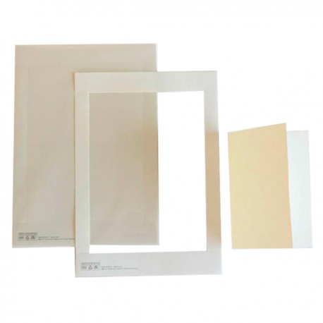 Cartoncino prefustellato - 117 x 170 mm - avorio martellato - Kartos - conf. 10 pezzi