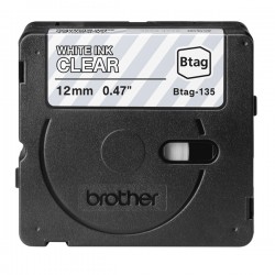 Brother - Nastro - Bianco/Trasparente - BTAG135 - 12mm x 8mt