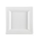 Piatto piano monouso - quadrato - 16 x 16 cm - canna da zucchero - bianco - Signor Bio - conf. 50 pezzi