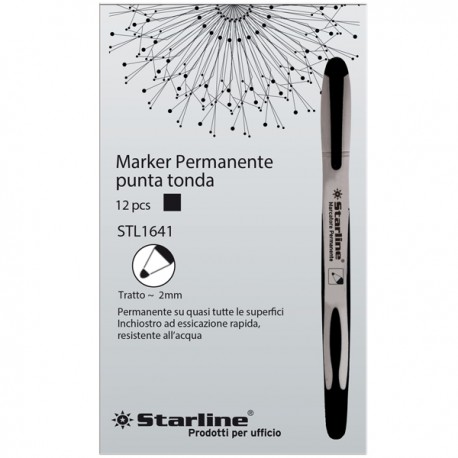 Marcatore permanente Starline - punta tonda 2,0mm - nero - Starline