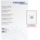 Etichette adesive - in carta - angoli arrotondati - permanenti - 47,5 x 35 mm - 32 et/fg - 100 fogli - bianco - Starline