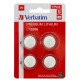 Micropile CR2016 - 3V - a pastiglia - litio - Verbatim - blister 4 pezzi