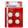 Micropile CR2016 - 3V - a pastiglia - litio - Verbatim - blister 4 pezzi