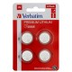 Micropile CR2025 - 3V - a pastiglia - litio - Verbatim - blister 4 pezzi