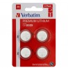 Micropile CR2025 - 3V - a pastiglia - litio - Verbatim - blister 4 pezzi