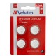 Micropile CR2032 - 3V - a pastiglia - litio - Verbatim - blister 4 pezzi