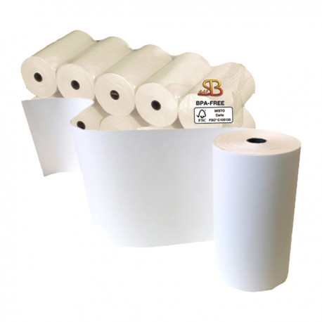 Rotolo per calcolatrici e stampanti - 57 mm x 25 m - diametro esterno 45 mm - anima 12 mm - 55 gr - carta termica BPA free - Sab