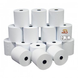 Rotolo registratore cassa - 57,5 mm x 20 m - diametro esterno 50 mm - anima 12 mm - 60 gr - carta pura cellulosa - Sabacart - bl