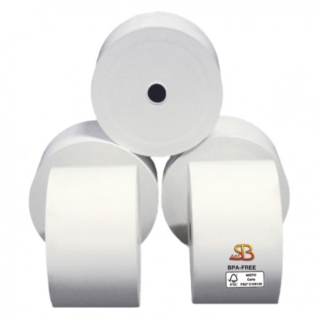 Rotolo per distributori self service - 57 mm x 100 m - diametro esterno 90 mm - anima 12 mm - 55 gr - carta termica BPA free - S