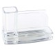 Portatutto da scrivania - acrilico - 20 x 12 x 10 cm - trasparente - Lebez