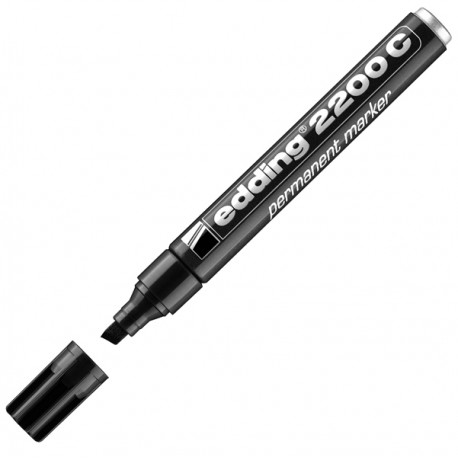 Marcatore permanente 2200C - punta a scalpello - da 1 a 5 mm - nero - Edding