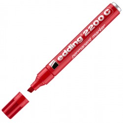 Marcatore permanente 2200C - punta a scalpello - da 1 a 5 mm - rosso - Edding