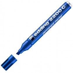 Marcatore permanente 2200C - punta a scalpello - da 1 a 5 mm - blu - Edding