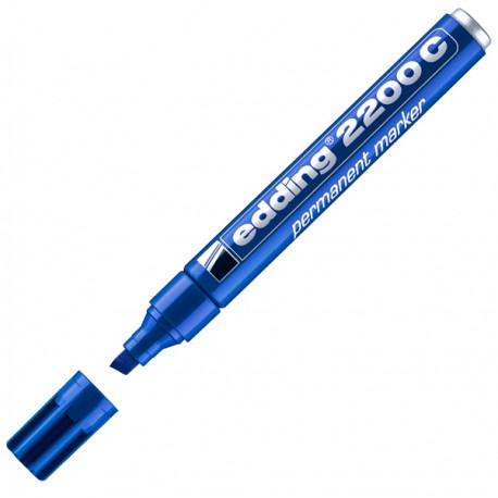 Marcatore permanente 2200C - punta a scalpello - da 1 a 5 mm - blu - Edding