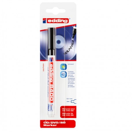 Marcatore permanente per CD/DVD 8400 - punta tonda - 1 mm - nero - Edding