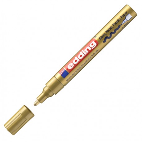 Marcatore permanente a vernice 750 - punta tonda - da 2 a 4 mm - oro - Edding