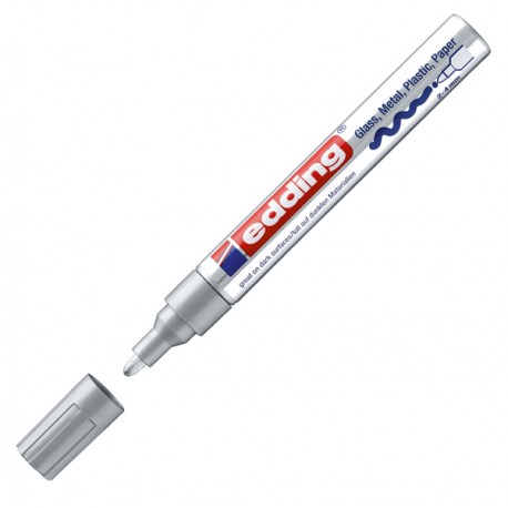 Marcatore permanente a vernice 750 - punta tonda - da 2 a 4 mm - argento - Edding