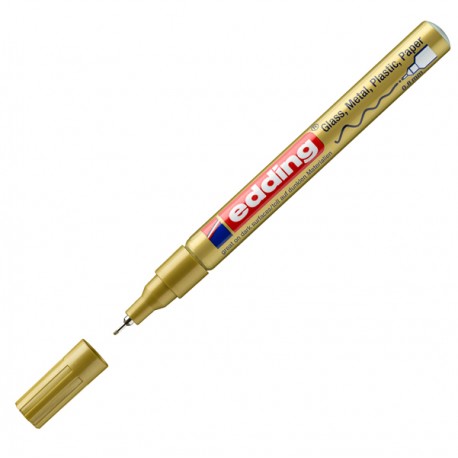 Marcatore permanente a vernice 780 - punta tonda extra fine - 0,8 mm - oro - Edding