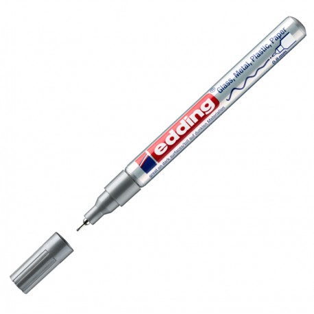 Marcatore permanente a vernice 780 - punta tonda extra fine - 0,8 mm - argento - Edding