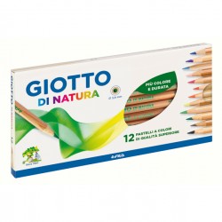 Pastelli colorati Natura - diametro mina 3,8 mm - legno di cedro - colore assortiti - Giotto - conf. 12 pezzi