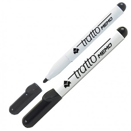 Pennarello Tratto Memo - a secco - per lavagne cancellabili - punta conica - tratto 2,5 mm - nero - Tratto
