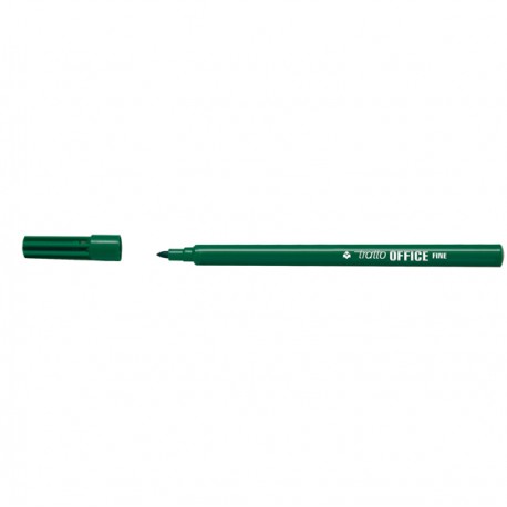 Pennarelli Office - punta feltro - punta fine - tratto 0,7 mm - verde - Tratto - conf. 12 pezzi