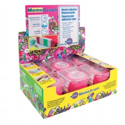 Nastro adesivo Memograph con dispenser - 5 cm x 10 m - rosa - Eurocel