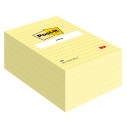 Blocco foglietti - 660 - a righe - 102 x 152 mm - giallo Canary - 100 fogli - Post-it