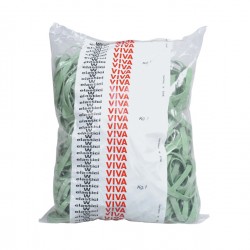 Elastici fettuccia - diametro 12 x 0,8 cm - 1 kg - gomma - verde - Viva