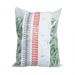 Elastici fettuccia - diametro 15 x 0,8 cm - 1 kg - gomma - verde - Viva
