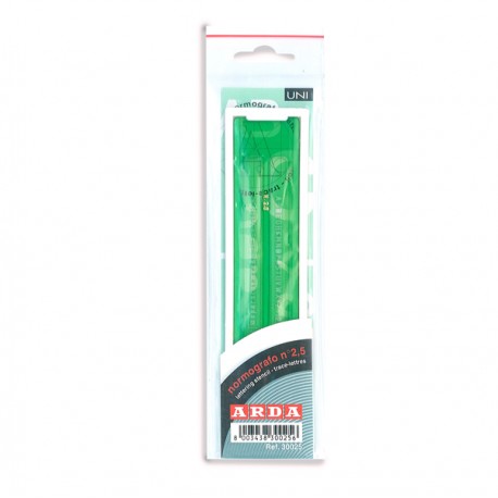 Normografo lettere e cifre Uni - 7mm - verde - Arda
