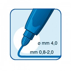 Pennarelli Office punta feltro - punta maxi - tratto 0,80-2,00mm - nero - Tratto - conf. 12 pezzi