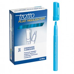 Evidenziatore fluo Highlighter - punta a scalpello - azzurro - Tratto - conf. 12 pezzi
