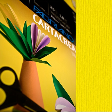 Cartoncino CartaCrea - 35 x 50 cm - 220gr - giallo 107 - Fabriano - blister 10 fogli