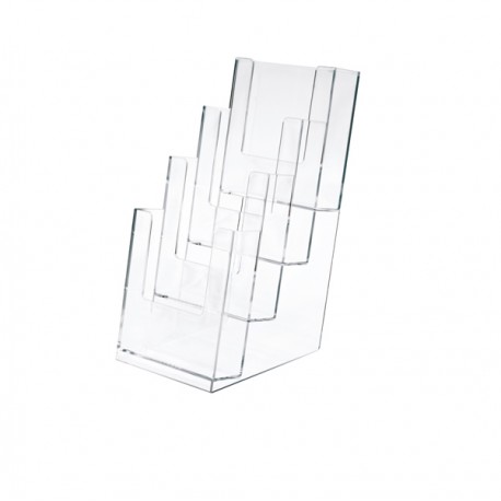 Portadepliant - 11 x 25 x 14 cm - plastica - trasparente - Lebez