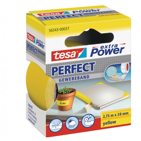 Nastro adesivo telato XP Perfect - 3,8 cm x 2,7 m - giallo - Tesa