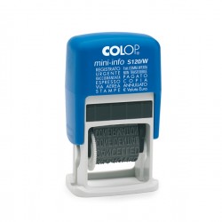 Timbro Mini Info S120/W Polinomio - 12 diciture 4 mm - autoinchiostrante - Colop