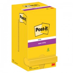 Blocco foglietti Post-it Super Sticky - 654-S - 76 x 76 mm - giallo oro - 90 fogli - Post-it
